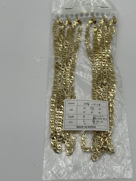 NEW! LOT OF 6 FASHION 24"GOLD CHAINS (1 of 2)