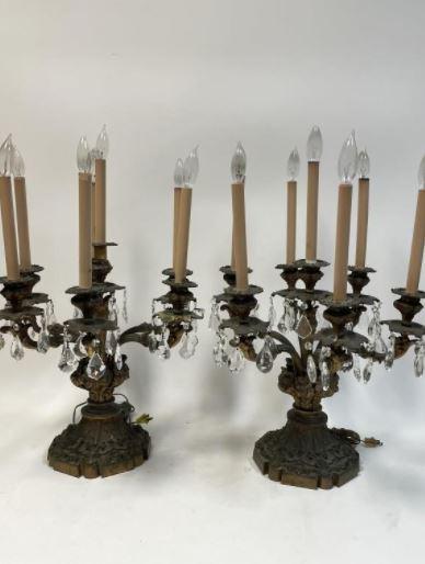 PAIR OF FRENCH ANTIQUE STYLE CANDELABRAS 25" (1 of 1)