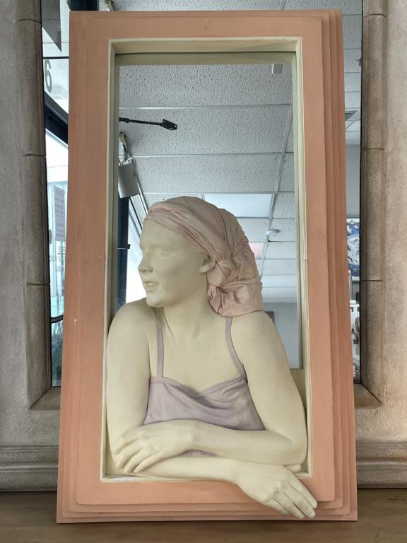 VINTAGE MODERN 3D PLASTER WALL SCULPTURE 44" (1 of 9)