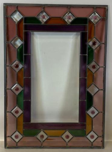 DECO STYLE STAINED GLASS WINDOW PANE 32" (1 of 1)