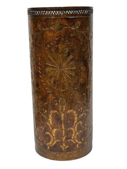 UMBRELLA STAND W EMBELISHED HAMMERED COPPER FINISH (1 of 3)