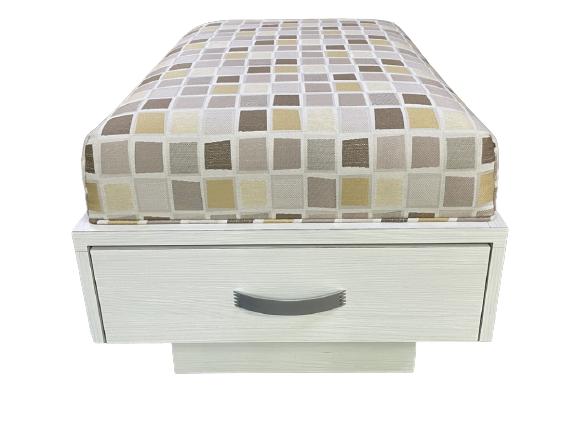 MODERN 2 DRAWER STORAGE OTTOMAN ON CASTERS 30" (1 of 8)