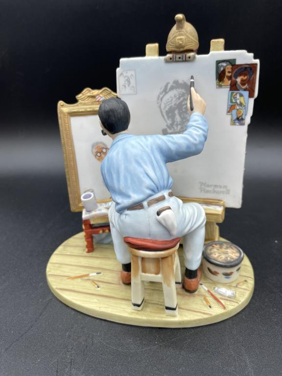 VTG NORMAN ROCKWELL TRIPLE SELF PORTRAIT FIGURINE (1 of 5)