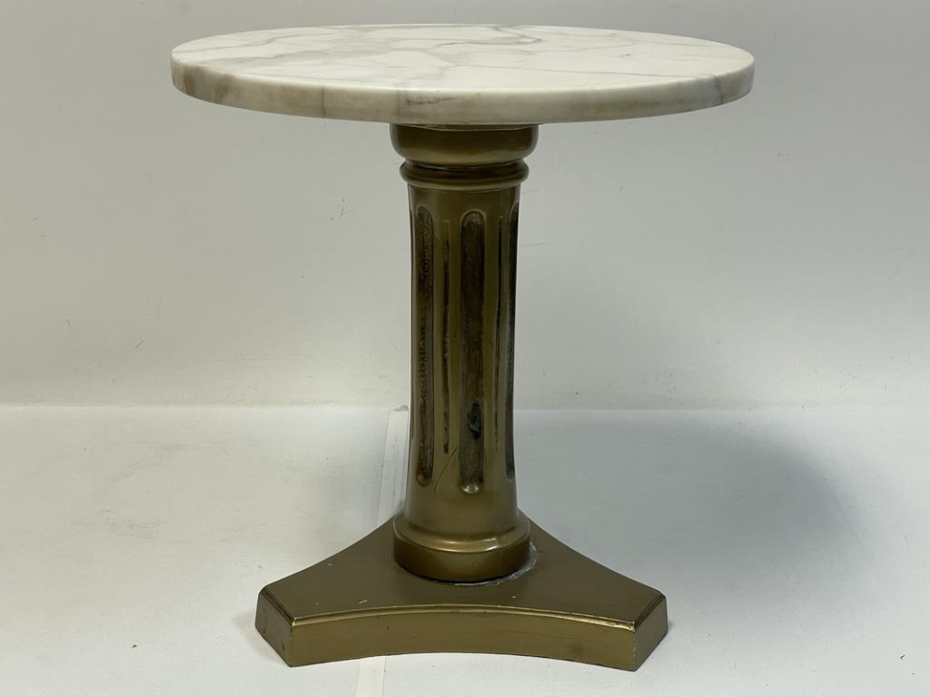 VINTAGE  REGENCY STYLE MARBLE TOP SIDE TABLE 15" (1 of 7)
