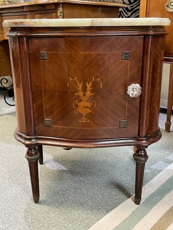 NEOCLASSICAL MARBLE TOP COMMODE CABINET 26" (1 of 8)