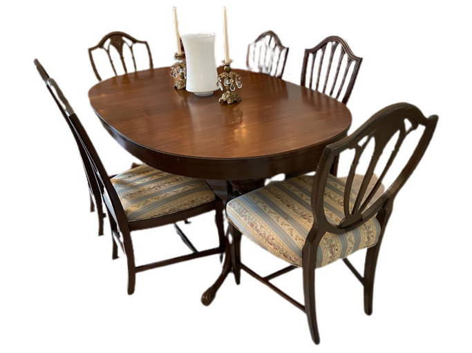 Vintage Dining Room Set With 8 Chairs