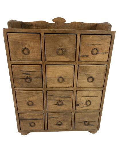 VINTAGE FARMHOUSE STYLE APOTHECARY CHEST 32.5" (1 of 6)