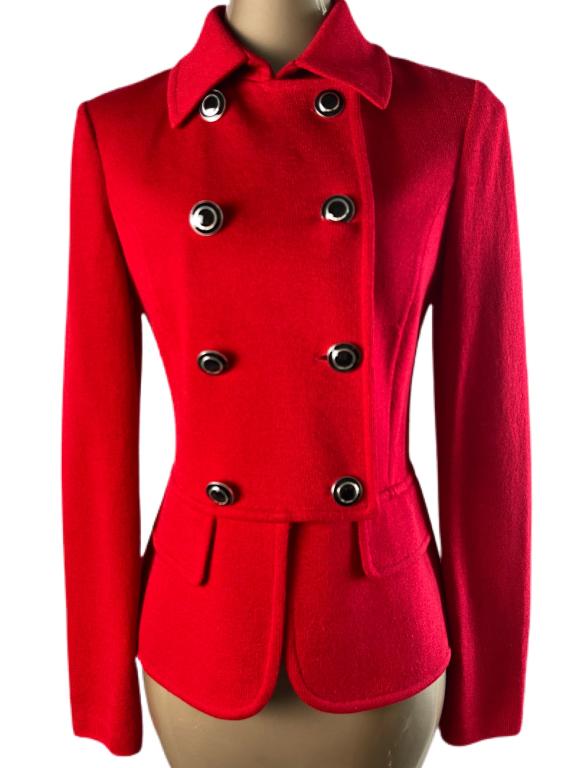 STUNNING ST JOHN RED JACKET SZ 4 (1 of 3)