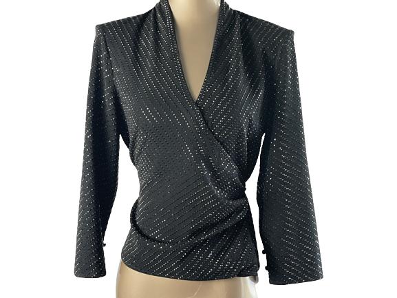 VTG ST JOHN EVENING SPARKLEY BLOUSE SZ 10 (1 of 3)
