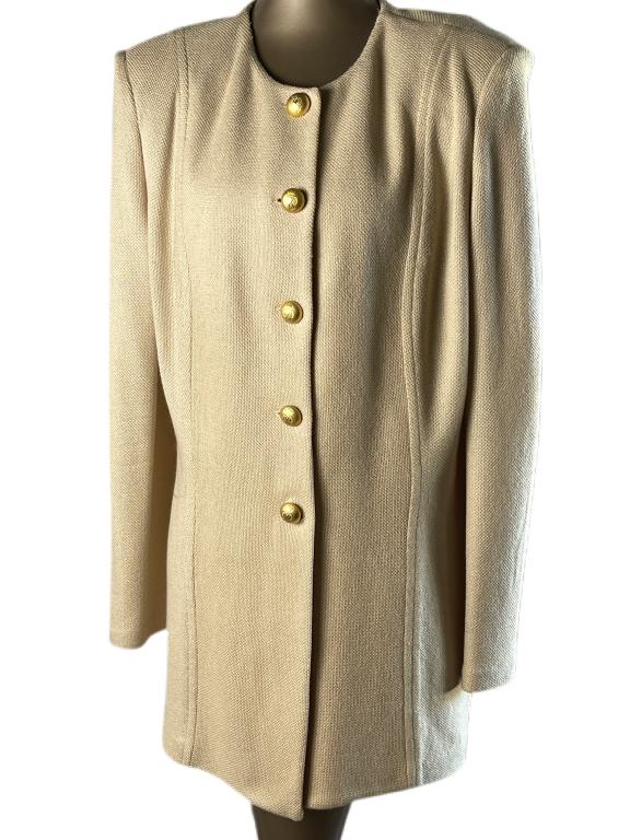 VTG ST JOHN KNIT CREAM JACKET SZ 14 (1 of 3)
