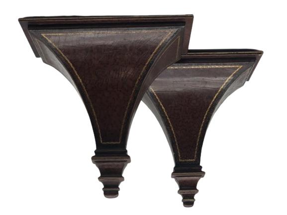 VTG PAIR OF MAITLAND SMITH LEATHER WALL BRACKETS (1 of 8)