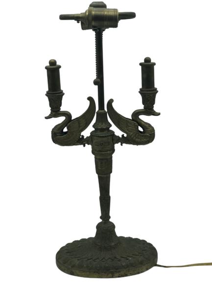 VINTAGE EMPIRE STYLE SWAN TABLE LAMP 21" (1 of 5)