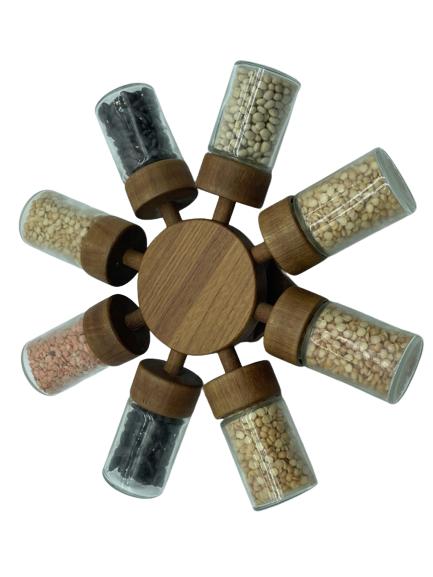 MID CENTURY DANISH WALL MOUNTED SPICE RACK (1 of 4)