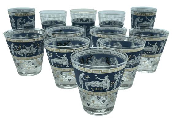 12 VINTAGE MID CENTURY CERA BAR GLASSES (1 of 4)