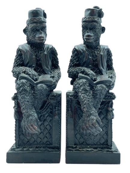 PAIR OF MAITLAND SMITH STYLE MONKEY BOOKENDS (1 of 4)