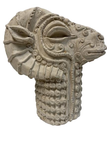 MID CENTURY MODERN STYLE CAST STONE RAMS HEAD (1 of 4)