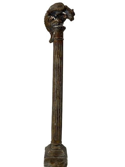 VINTAGE PLASTER GARGOYLE COLUMN CANDLE HOLDER 50" (1 of 8)