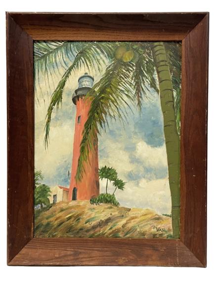 VINTAGE FLORIDA HIGHWAYMEN STYLE PAINTING 29" (1 of 4)