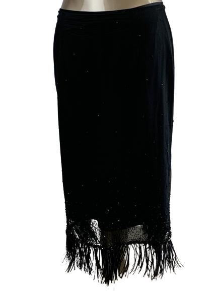 TAHARI BLACK BEADED FORMALSKIRT SIZE 6 (1 of 3)