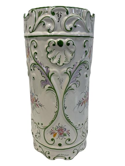 MAJOLICA CERAMIC UMBRELLA STAND FROM PORTUGAL 17" (1 of 4)