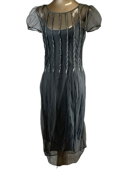 AEFFE SPA FORMAL DRESS GRAY 10/44: AEFFE SPA FORMAL DRESS GRAY 10/44 VERY GOOD USED CONDITION