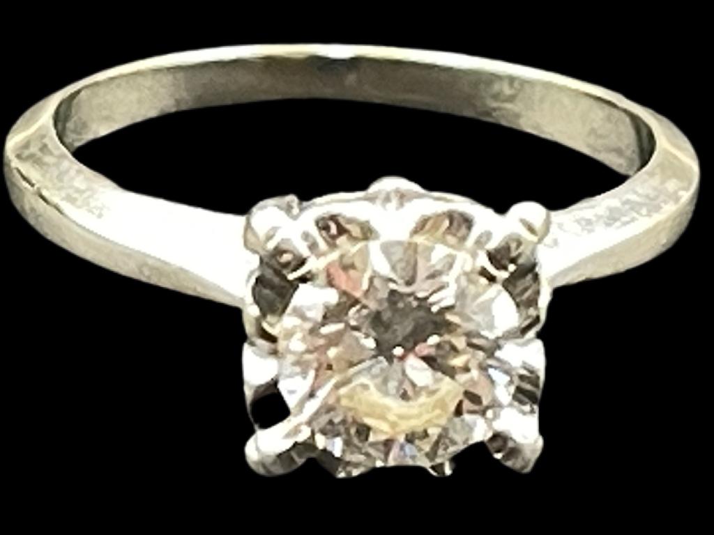 14K GOLD 1 CT SOLITAIRE DIAMOND RING SZ 6 (1 of 4)
