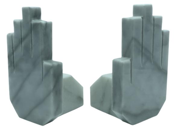 PAIR OF MODERN MARBLE HAND BOOKENDS 7" (1 of 6)