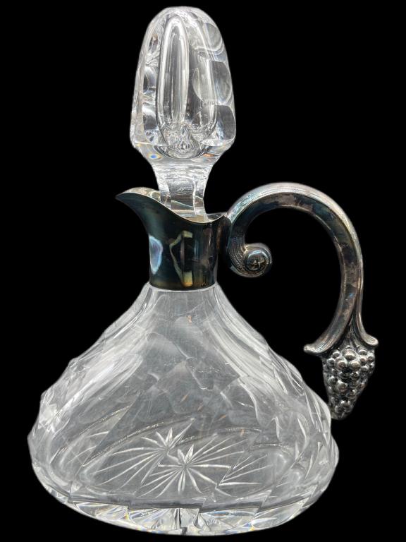 VINTAGE STERLING SILVER CRYSTAL DECANTER (1 of 3)