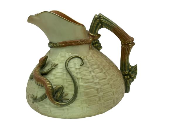 ANTIQUE ROYAL WORCESTER LIZARD PITCHER 6" (1 of 4)