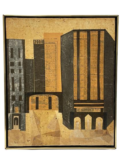 DAVID WALMSLEY MIXED MEDIA COLLAGE ART PAINTING (1 of 5)