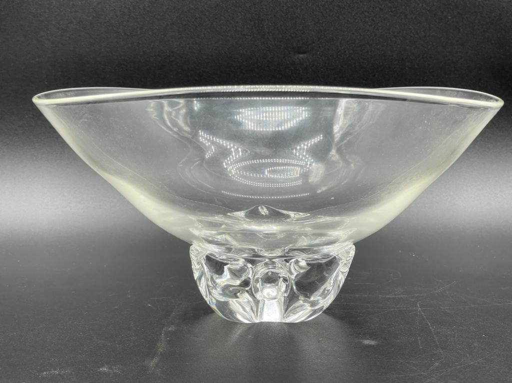 STEUBEN CRYSTRAL GLASS TRILLIUM BOWL 10" (1 of 6)