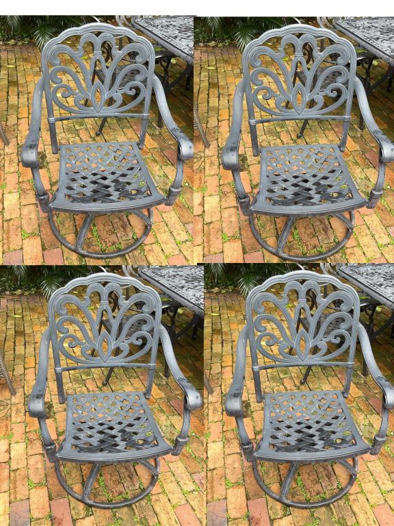 SET OF 4 ALUMINUM SWIVEL PATIO CHAIRS (1 of 1)