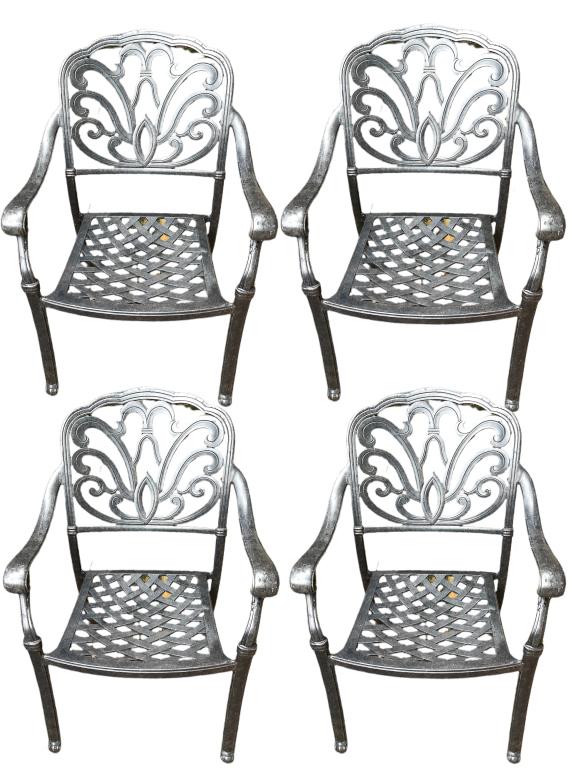 SET OF 4 ALUMINUM PATIO CHAIRS (1 of 3)