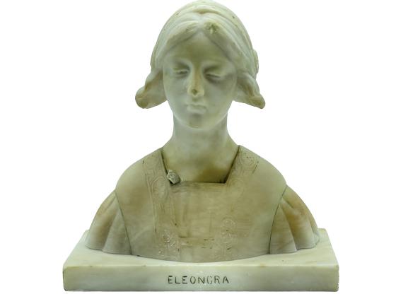CARVED MARBLE BUST ELEANORA STATUE 8" (1 of 5)