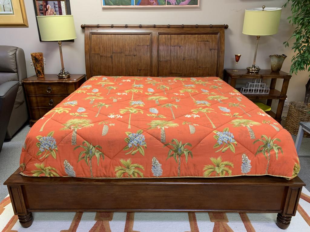 KING SIZE COASTAL WOOD BED FRAME & HEADBOARD (1 of 8)