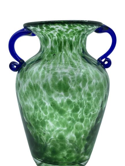 VINTAGE MURANO STYLE BLUE & GREEN GLASS VASE (1 of 4)