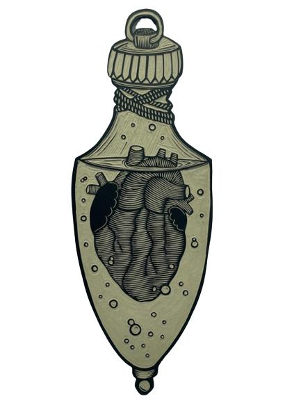 FIDEL SOLORZANO RELIEF WOOD CUT WALL ART 20" (1 of 3)