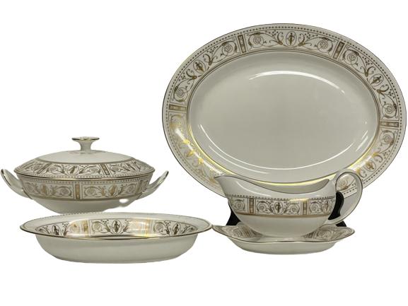WEDGWOOD GOLD GRECIAN SERVING DISH DINNERWARE SET (1 of 12)