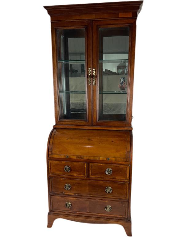 VINTAGE REGENCY STYLE SECRETARY ROLL TOP DESK (1 of 9)