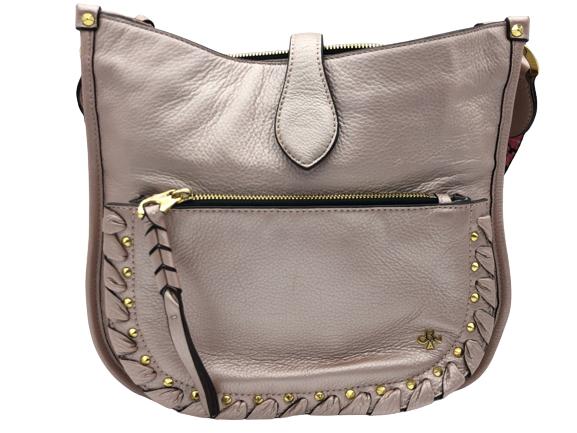 NEW ORYANY PINK LEATHER HANDBAG WITH FLORAL STRAPS: NEW ORYANY PINK LEATHER HANDBAG WITH FLORAL STRAPS-NEW-JD120821