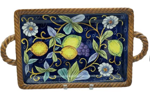 VTG MAJOLICA CERAMIC SERVING TRAY 20" (1 of 4)