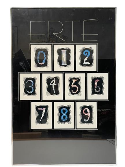 VINTAGE ERTE ALPHABET FRAMED PRINT 36" (1 of 2)