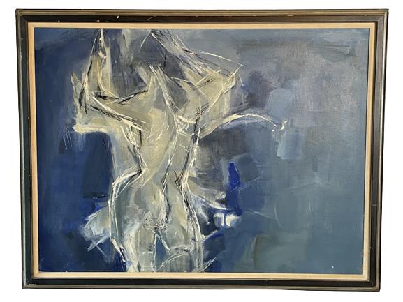 VTG ORIGINAL ABSTRACT PAINTING " THE SHOWER" 44" (1 of 6)