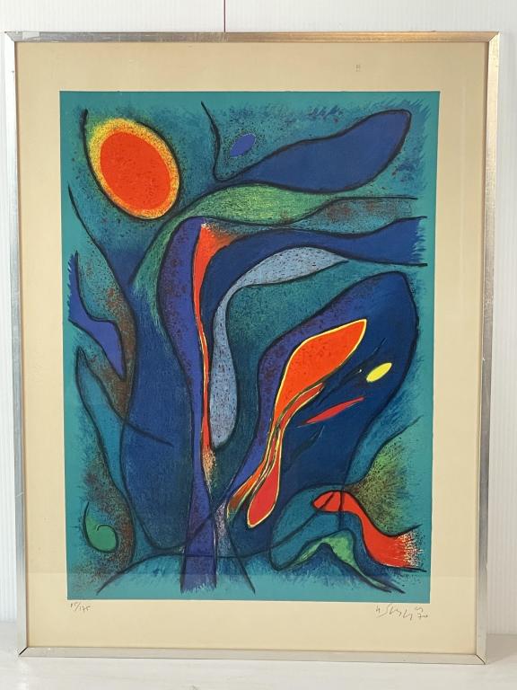 GUSTAVE SINGIER ABSTRACT LITHOGRAPH PRINT 30" (1 of 4)