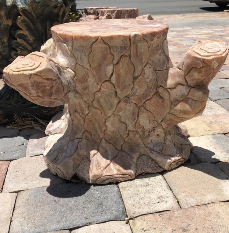 MARBLE TREE STUMP TABLE BASE PLANT STAND 15" (1 of 9)