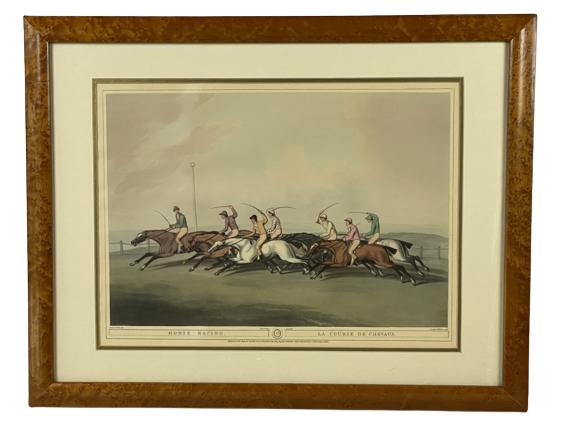 ANTIQUE EQUESTRIAN HORSE RACING PRINT 26" (1 of 5)