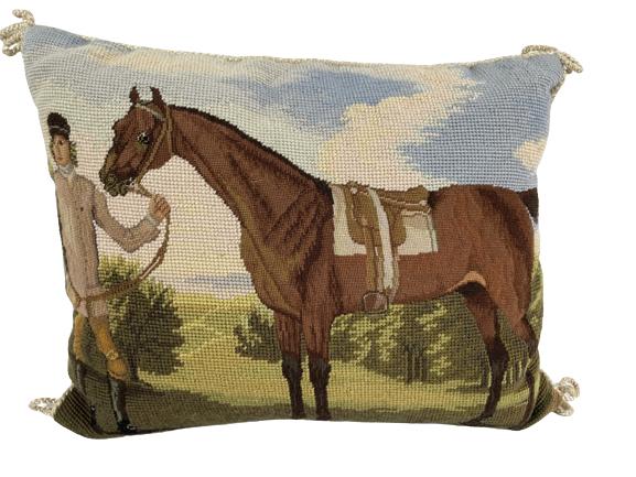 VTG KATHA DIDDEL HAND EMBROIDERED WOOL PILLOW 16" (1 of 2)