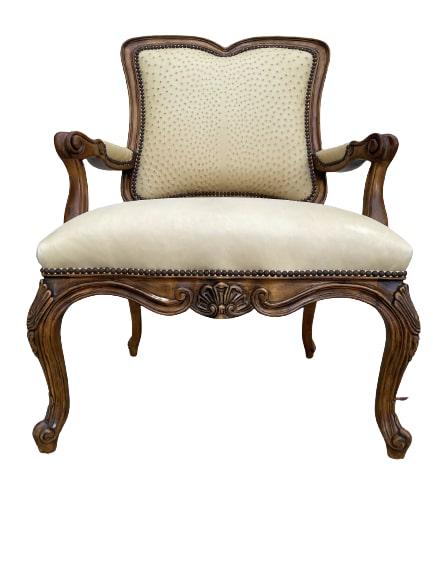 VINTAGE OSTRICH LEATHER ARMCHAIR BY CENTURY (1 of 6)