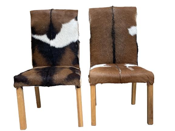 PAIR OF NATURAL COWHIDE OCCASIONAL SIDE CHAIRS (1 of 14)