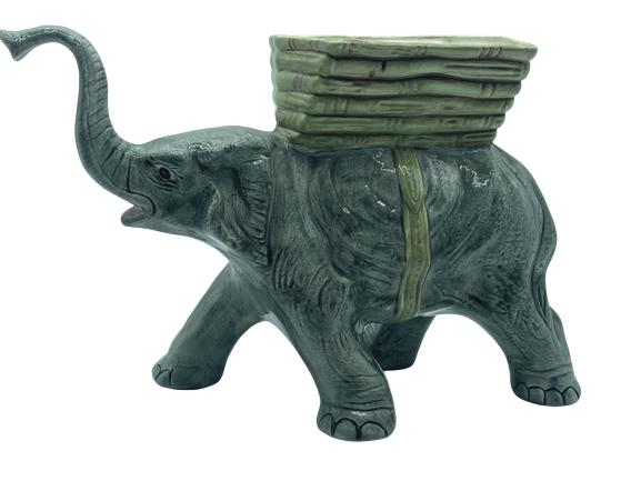 VINTAGE CERAMIC ELEPHANT PLANTER: VINTAGE CERAMIC ELEPHANT PLANTER